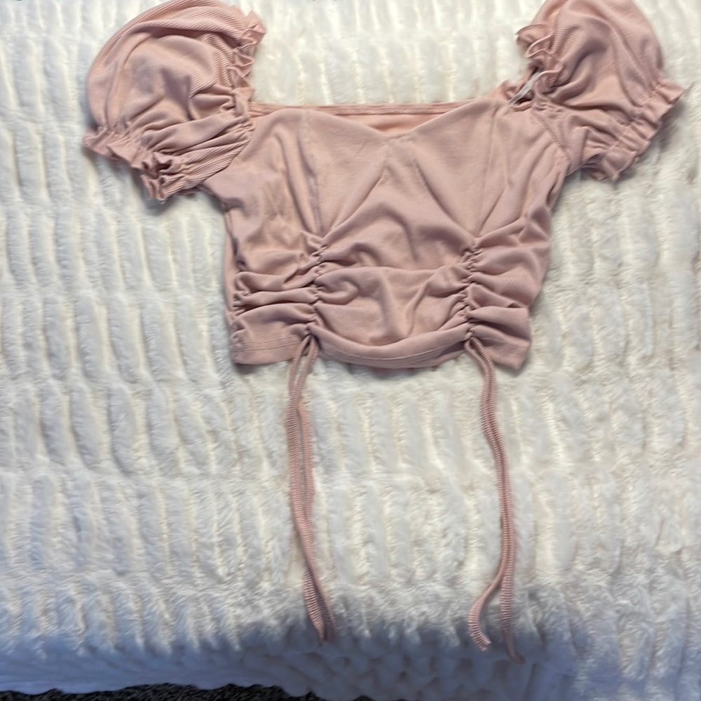 Pink scrunched top US MEDIUM